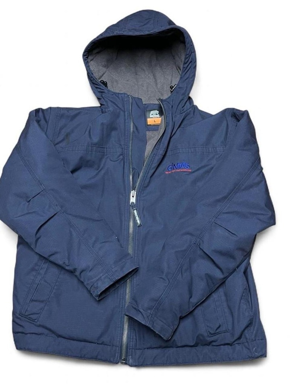 Berne Workwear Torque Ripstop Blue Hooded Jacket Men’s Size Large HJ19